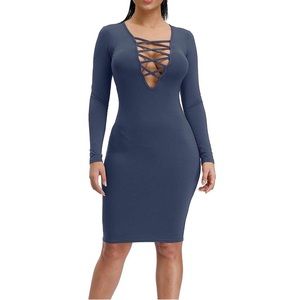 Sexy Long Sleeve Stretch Bodycon Party Dress